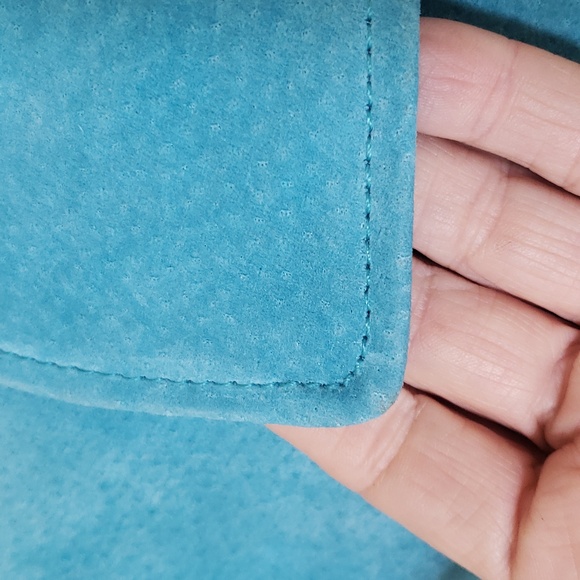 Vintage MARGARET GODFREY Turquoise Suede Western Jacket Cowgirl Fringe Rodeo - Picture 8 of 16